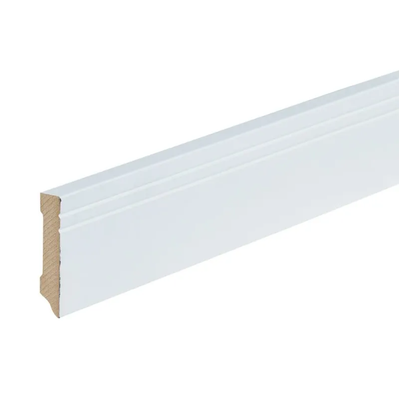 Gelakte plint 70x15 - Milaan wit RAL 9010 Op = Op