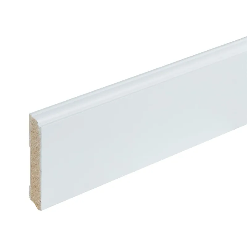 Gelakte plint 90x15 - Praag wit RAL 9010 Op = Op