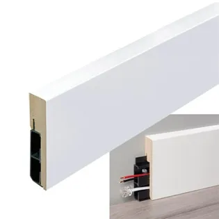 Stijlplint Blok Witfolie Kabel 18x80mm - lengte 240cm Rechtstreeks Van De Fabrikant