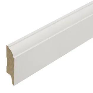 Voordeelprijs Stijlplint Kwartrond Witfolie 18x120mm - lengte 240cm