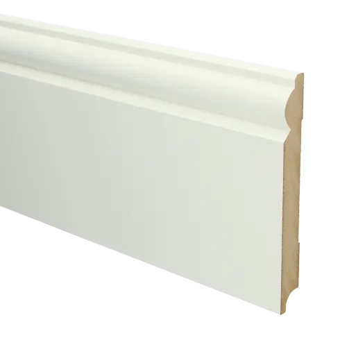 Merkproduct MDF Barok plint 150x18 voorgelakt RAL9010 - lengte 240cm