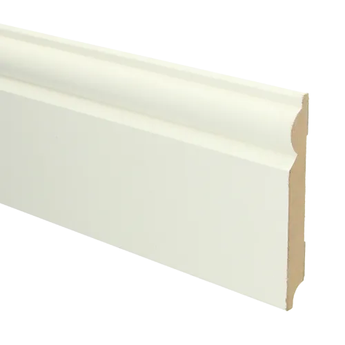 Fabrieksprijs MDF Barok plint 120x15 voorgelakt RAL9010 - lengte 240cm