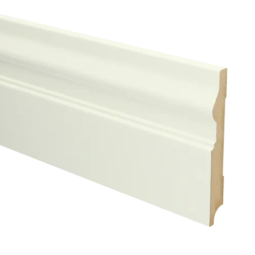 Betrouwbaar MDF Renaissance plint 120x15 voorgelakt RAL9010 - lengte 240cm