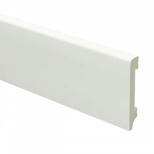 Watervaste kunststof Moderne plint 70x12 wit - lengte 240cm Op = Op
