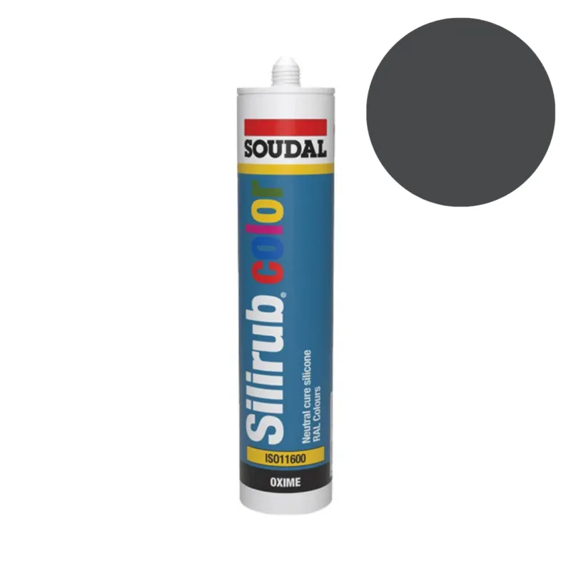 Uitverkoop Soudal - Silirub Color Siliconenkit RAL 7021 - 300 ml