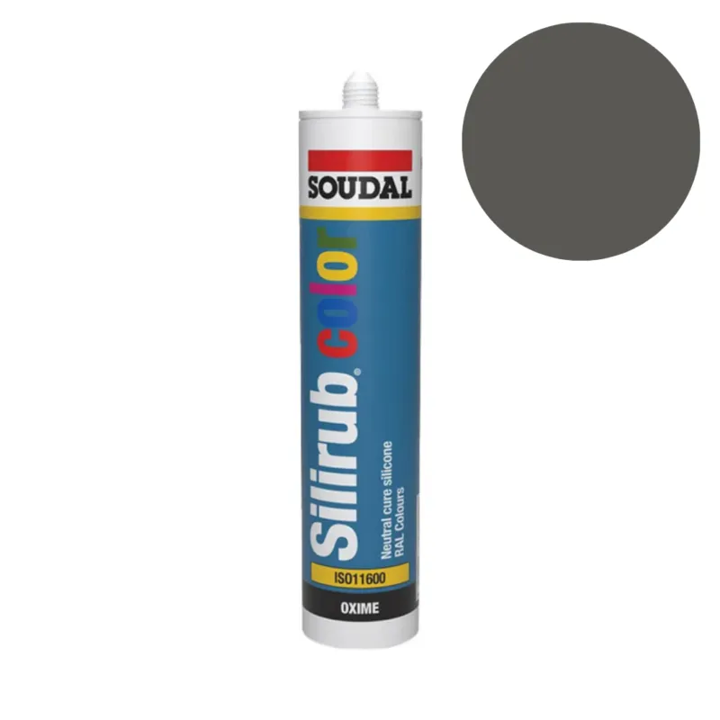 Soudal - Silirub Color Siliconenkit RAL 7022 - 300 ml Beperkte Voorraad