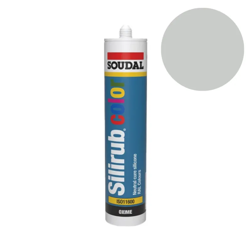 Gecertificeerd Soudal - Silirub Color Siliconenkit RAL 7035 - 300 ml