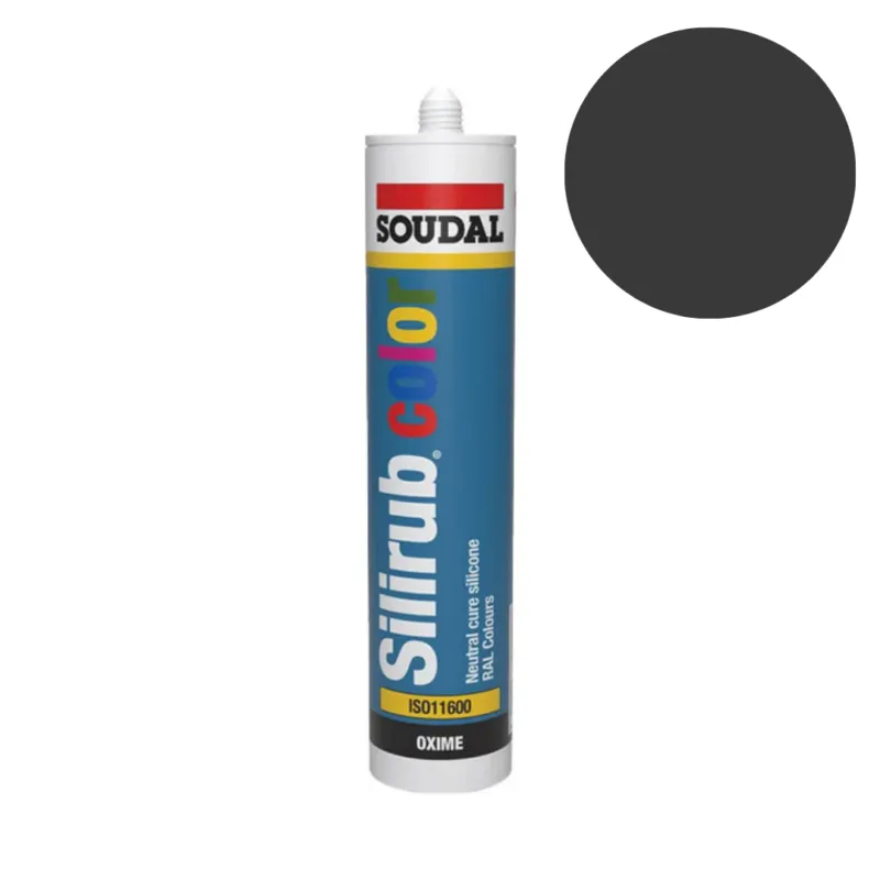 Soudal - Silirub Color Siliconenkit RAL 9005 - 300 ml Nieuw
