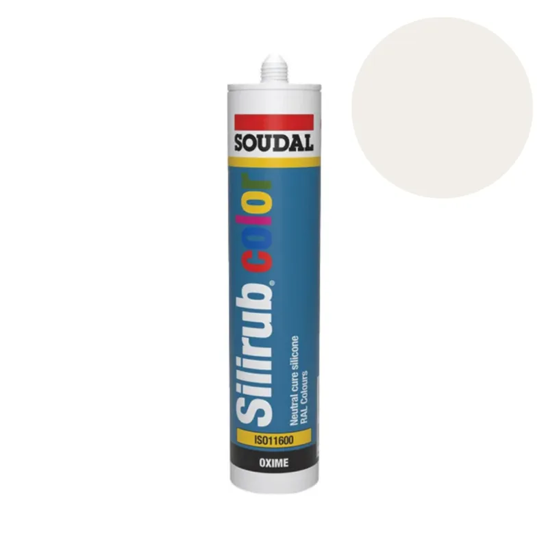 Direct Verzonden Soudal - Silirub Color Siliconenkit RAL 9010 - 300 ml