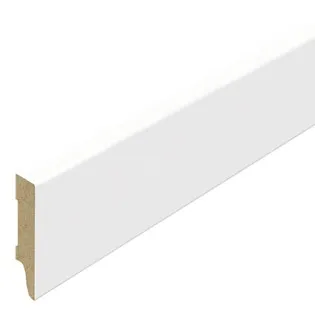 Stijlplint Afgelakt Off White model Blok 12x120mm - lengte 250cm Koopje