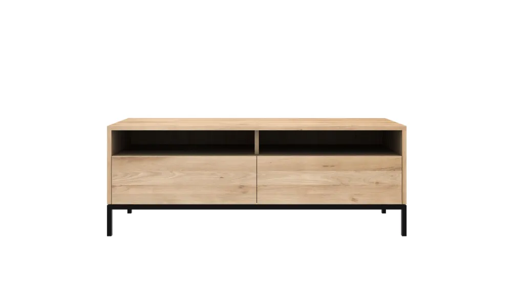 Express Levering Ethnicraft Ligna eiken black tv-dressoir-2x lade