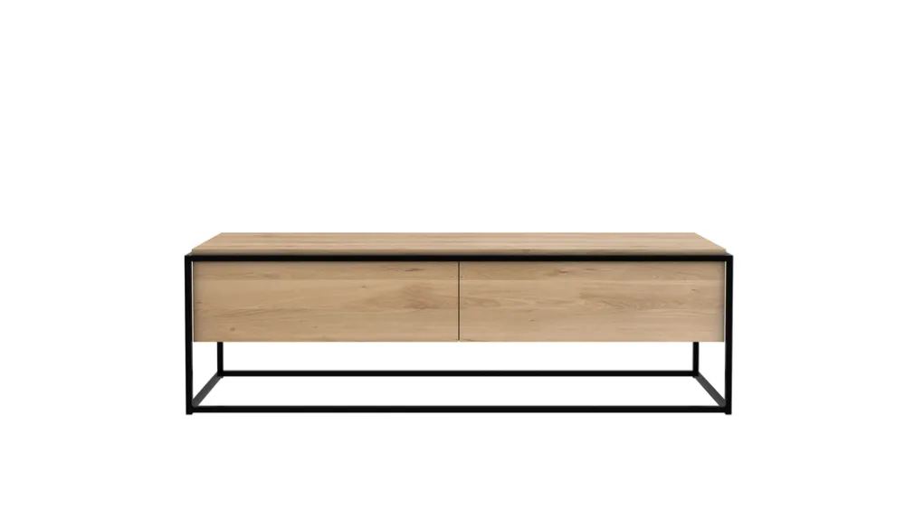 Finale Uitverkoop Ethnicraft Monolit TV Cupboard tv-meubel-Zwart