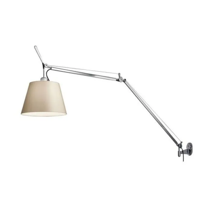Premium Artemide Tolomeo Mega parete wandlamp met aan/uitschakelaar-Perkament-Kap ∅32 cm