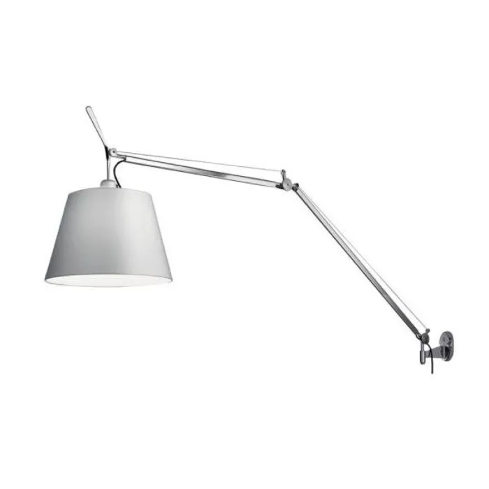 Hoge Kwaliteit Artemide Tolomeo Mega parete wandlamp met dimmer-Satijn grijs-Kap ∅36 cm