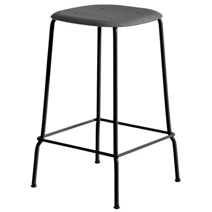 Nu Kopen Hay Soft Edge Steel barkruk-Soft black-Zithoogte 65 cm