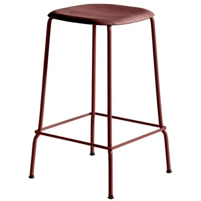 Snelle Levering Hay Soft Edge Steel barkruk-Fall red-Zithoogte 75 cm