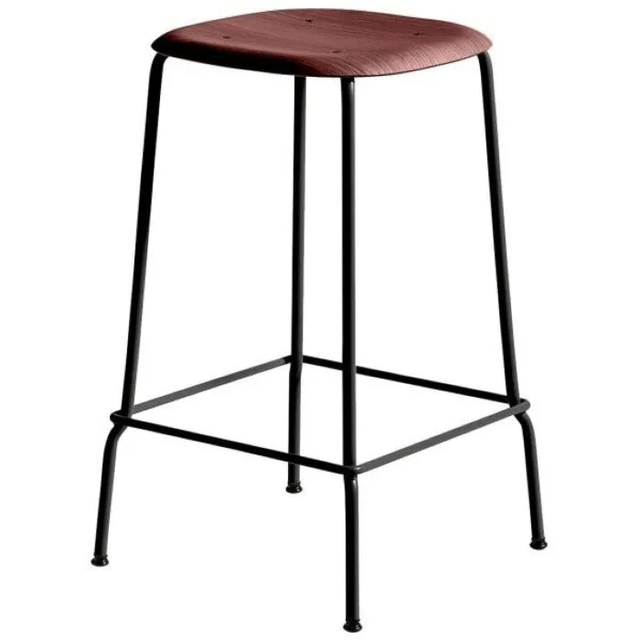 Alleen Vandaag Hay Soft Edge Steel barkruk-Fall red / zwart-Zithoogte 75 cm
