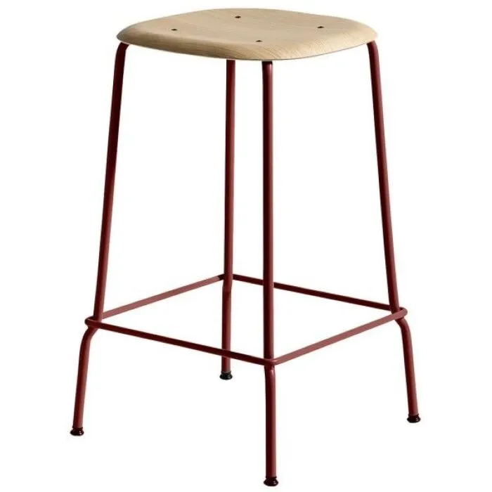 Beperkt Aanbod Hay Soft Edge Steel barkruk-Natural / fall red-Zithoogte 65 cm