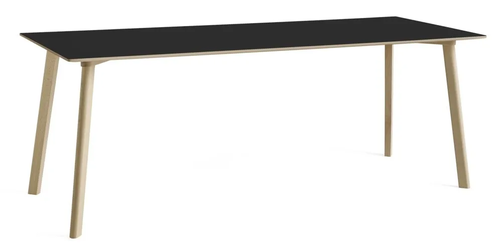 Hete Deal Hay CPH Deux 210 tafel 200x75 poten onbewerkt beuken-Ink black