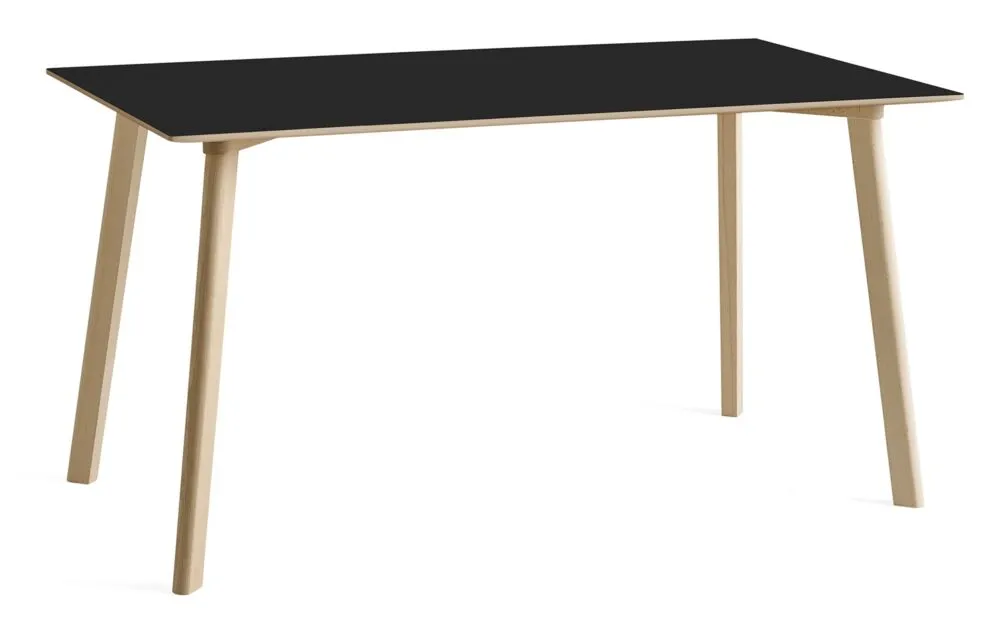 Goedkoop Hay CPH Deux 210 tafel 140x75 poten onbewerkt beuken-Ink black