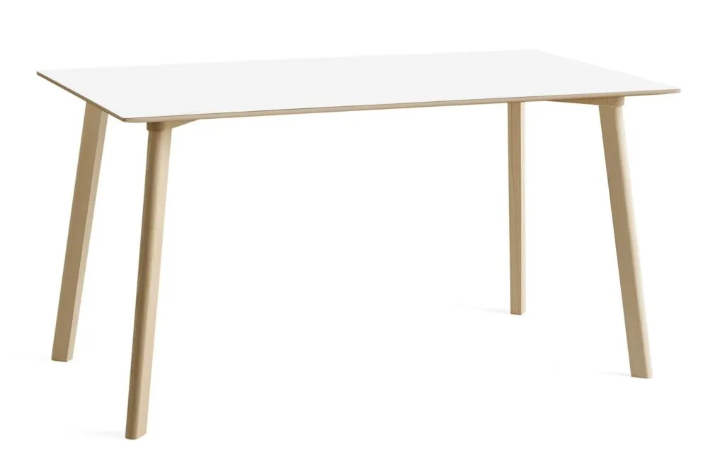 Snelle Levering Hay CPH Deux 210 tafel 140x75 poten onbewerkt beuken-Pearl white