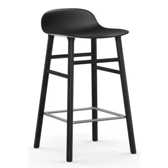 Bestel Nu Normann Copenhagen Form Barstool barkruk zwart onderstel-Zithoogte 65 cm-Zwart
