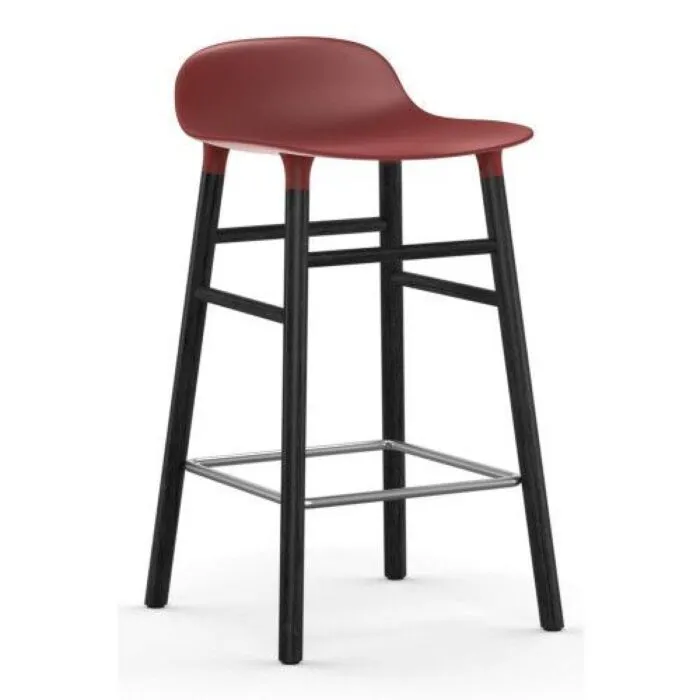 Normann Copenhagen Form Barstool barkruk zwart onderstel-Zithoogte 65 cm-Rood Seizoensaanbieding