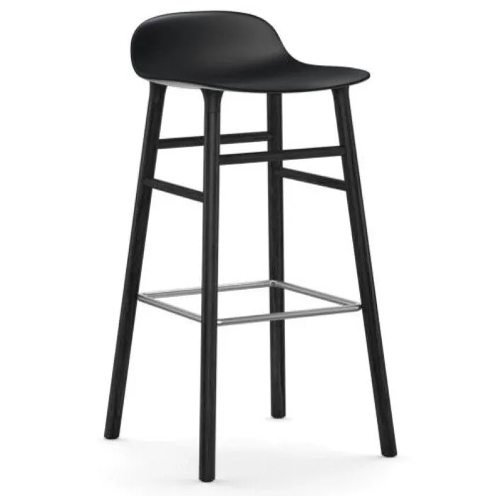 Normann Copenhagen Form Barstool barkruk zwart onderstel-Zithoogte 75 cm-Zwart Veilige Betaling