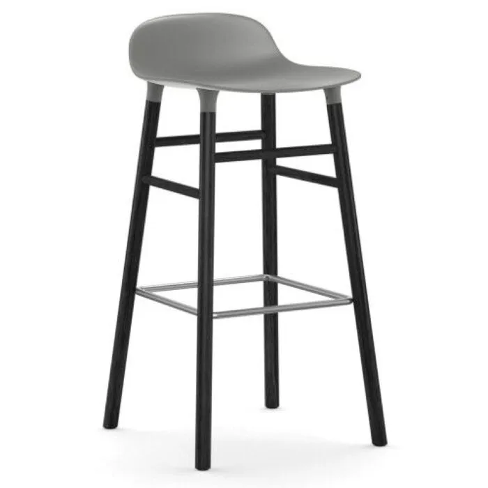 Normann Copenhagen Form Barstool barkruk zwart onderstel-Zithoogte 75 cm-Grijs Nu Kopen