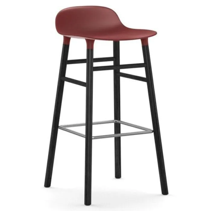 Normann Copenhagen Form Barstool barkruk zwart onderstel-Zithoogte 75 cm-Rood Superprijs
