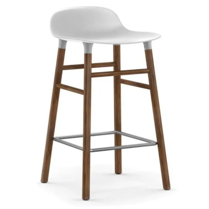 Normann Copenhagen Form Barstool barkruk walnoten onderstel-Zithoogte 65 cm-Wit Favoriet