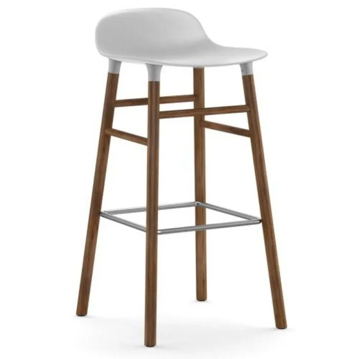 Favoriet Normann Copenhagen Form Barstool barkruk walnoten onderstel-Zithoogte 75 cm-Wit