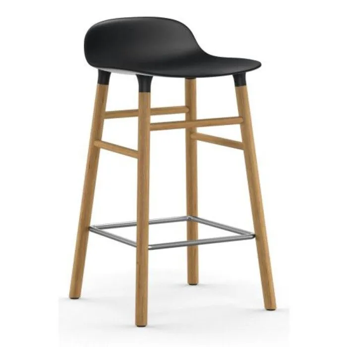 Beperkt Aanbod Normann Copenhagen Form Barstool barkruk eiken onderstel-Zithoogte 65 cm-Zwart