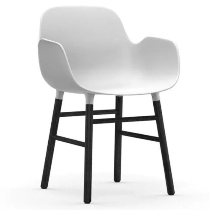 Flitsaanbieding Normann Copenhagen Form Armchair stoel zwart eiken-Wit