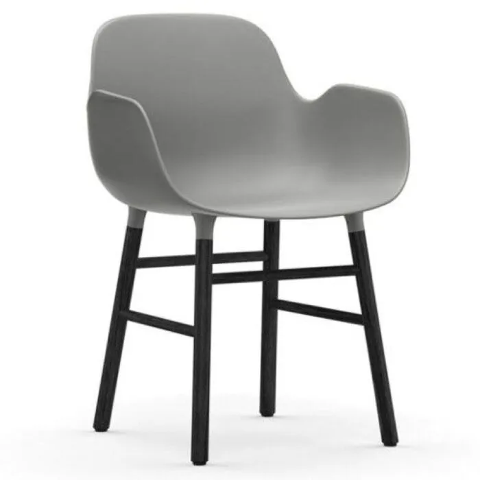 Flitsaanbieding Normann Copenhagen Form Armchair stoel zwart eiken-Grijs