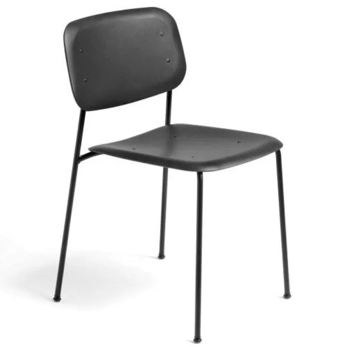 Koop Online Hay Soft Edge 45 stoel met gepoedercoat onderstel-Zwart