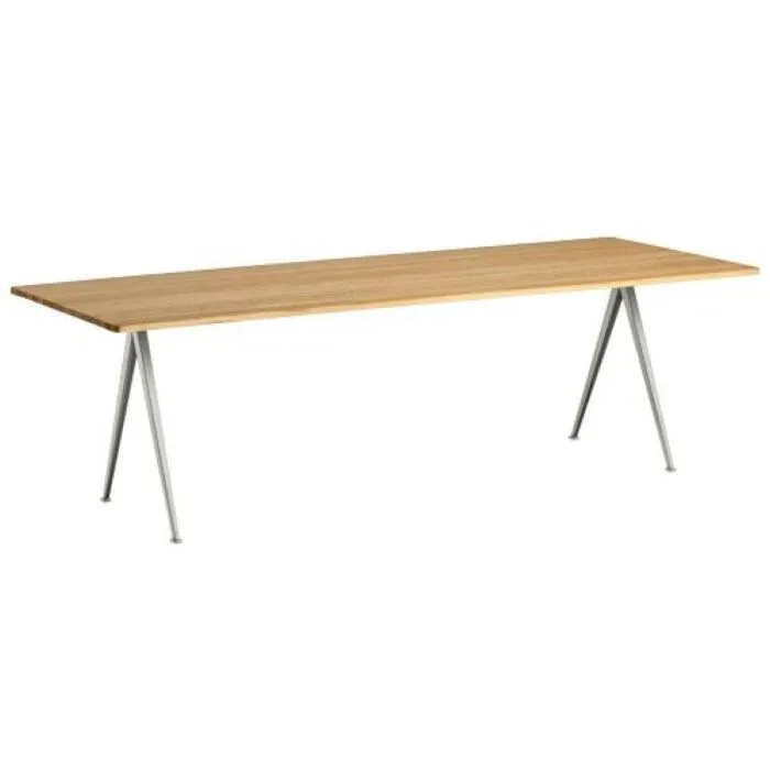 Laatste Versie HAY Pyramid 02 eetkamertafel-190x85 cm-Mat gelakt eiken, beige onderstel