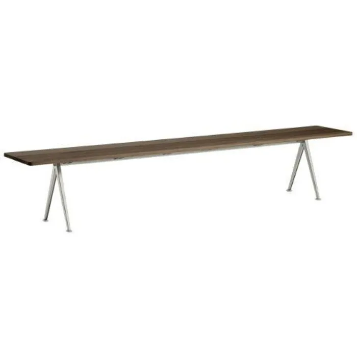 Seizoensaanbieding HAY Pyramid 12 eetbank-250x40 cm-Gerook eiken, beige frame