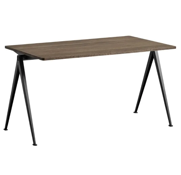 Must-Have HAY Pyramid 01 tafel-140x65 cm-Gerookt eiken, zwart frame