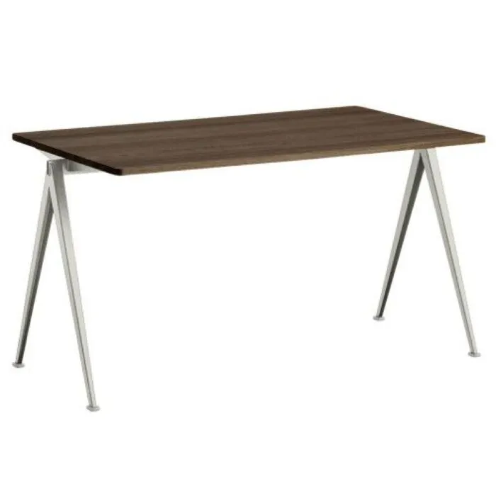 HAY Pyramid 01 tafel-140x75 cm-Gerookt eiken, beige frame Flitsaanbieding