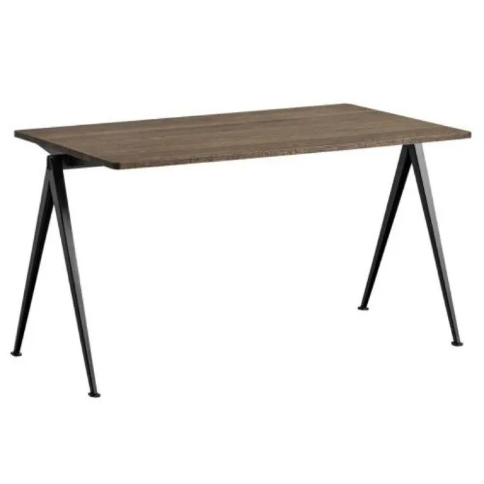 HAY Pyramid 01 tafel-140x75 cm-Gerookt eiken, zwart frame Lage Prijs