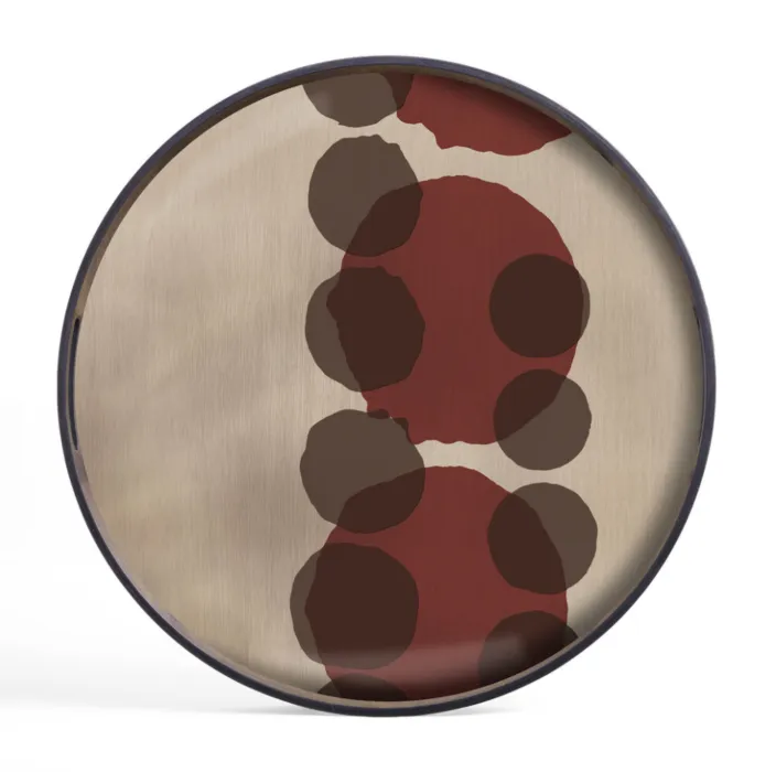 Beperkt Aanbod Ethnicraft Layered Dots dienblad - Pinot - 48 cm