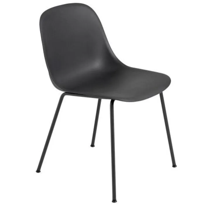 muuto Fiber Side Tube stoel-Zwart Korting
