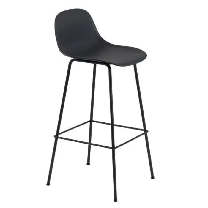 Beperkte Voorraad muuto Fiber Backrest Tube barkruk-Zithoogte 65 cm-Zwart