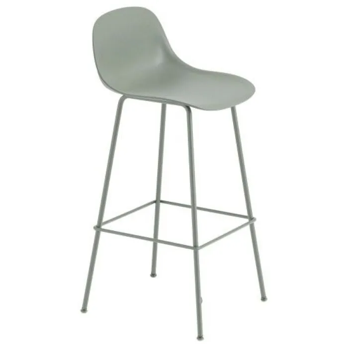 Laatste Versie muuto Fiber Backrest Tube barkruk-Zithoogte 75 cm-Dusty green