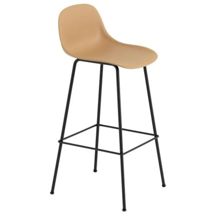 Goedkoop muuto Fiber Backrest Tube barkruk-Zithoogte 75 cm-Oker geel