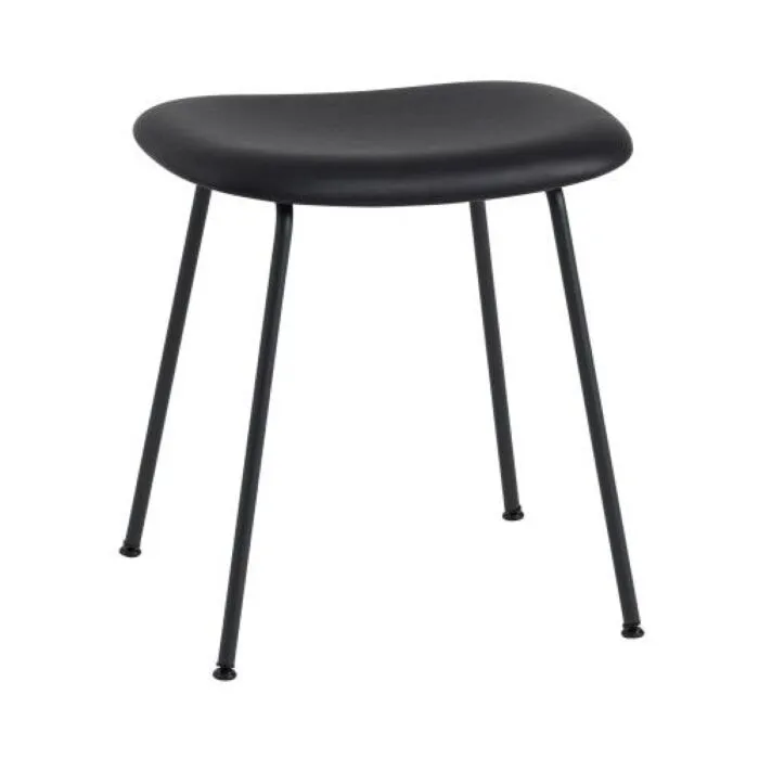Betrouwbaar muuto Fiber Tube leren krukje-Zwart