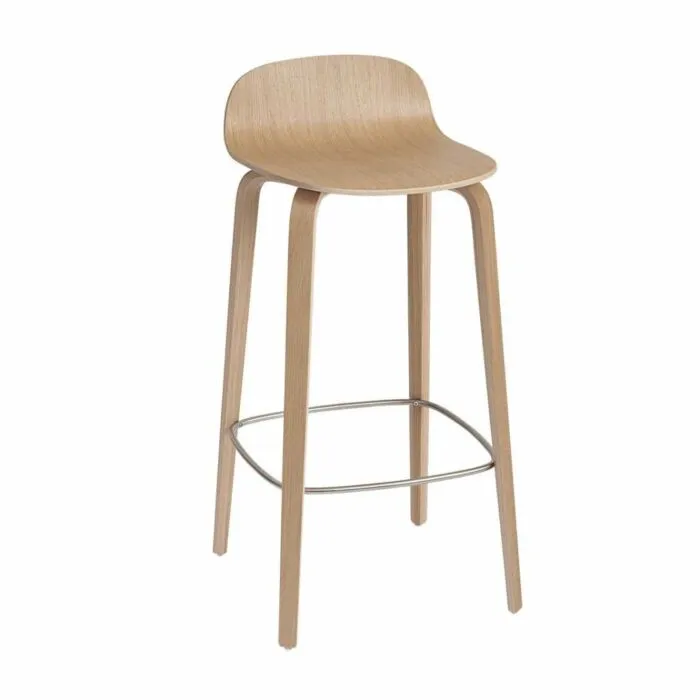 Veilige Betaling muuto Visu barkruk-Zithoogte 75 cm-Eiken mat gelakt