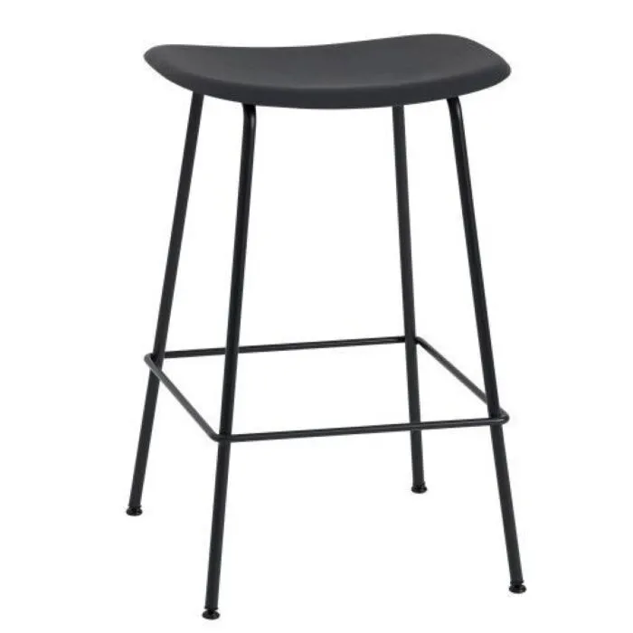 Beperkt Aanbod muuto Fiber Tube barkruk-Zwart-Zithoogte 65 cm