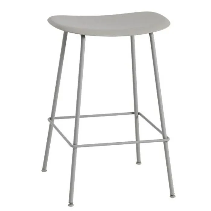Snelle Levering muuto Fiber Tube barkruk-Grijs-Zithoogte 65 cm